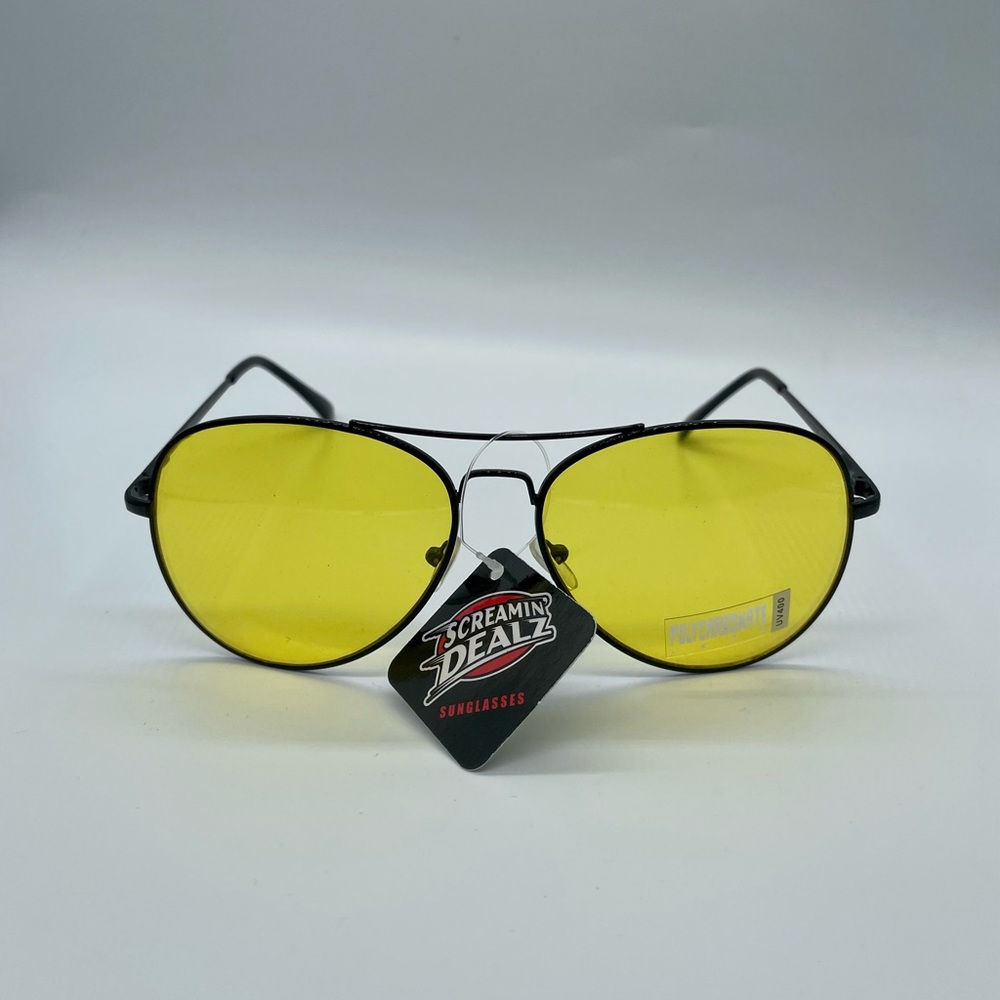 Pugs Yellow/Black Sunglasses Aviators Sunglasses